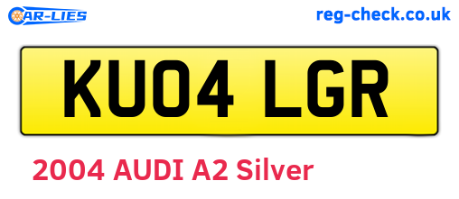 KU04LGR are the vehicle registration plates.