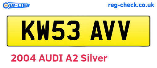 KW53AVV are the vehicle registration plates.