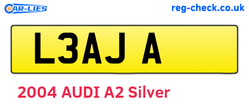 L3AJA are the vehicle registration plates.