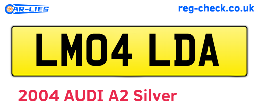 LM04LDA are the vehicle registration plates.