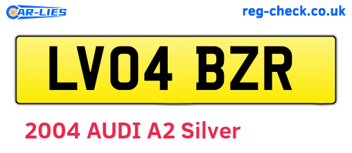 LV04BZR are the vehicle registration plates.