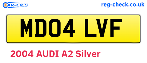 MD04LVF are the vehicle registration plates.