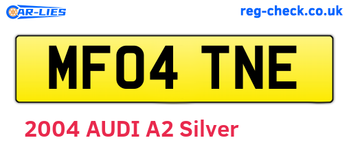 MF04TNE are the vehicle registration plates.