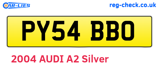 PY54BBO are the vehicle registration plates.