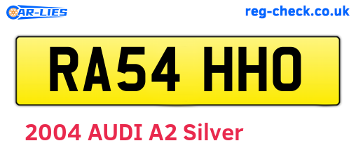 RA54HHO are the vehicle registration plates.