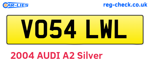 VO54LWL are the vehicle registration plates.