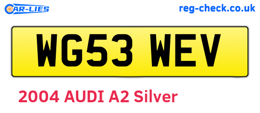 WG53WEV are the vehicle registration plates.