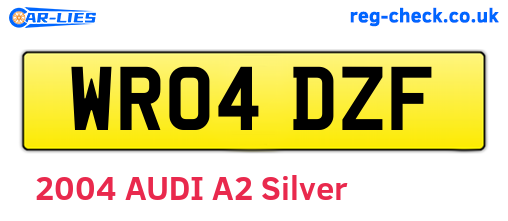WR04DZF are the vehicle registration plates.