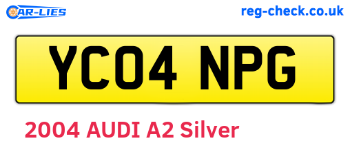 YC04NPG are the vehicle registration plates.