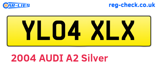 YL04XLX are the vehicle registration plates.