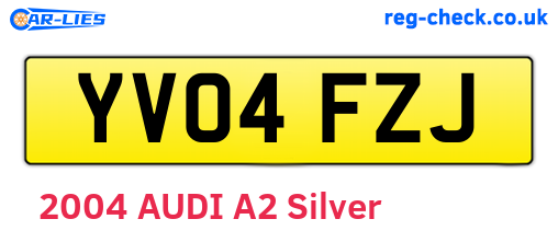YV04FZJ are the vehicle registration plates.