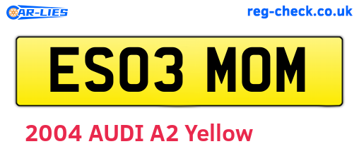 ES03MOM are the vehicle registration plates.