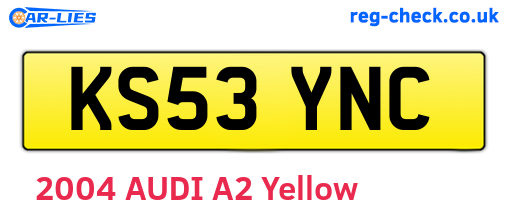 KS53YNC are the vehicle registration plates.