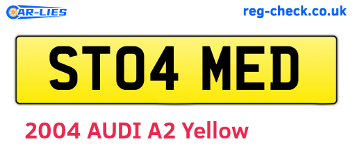 ST04MED are the vehicle registration plates.