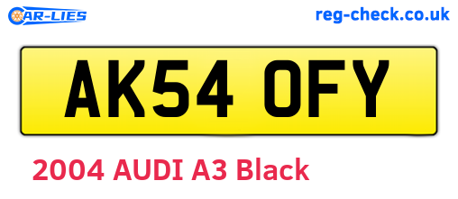 AK54OFY are the vehicle registration plates.