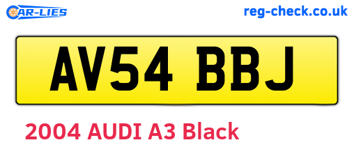 AV54BBJ are the vehicle registration plates.