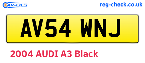 AV54WNJ are the vehicle registration plates.