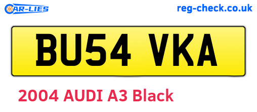 BU54VKA are the vehicle registration plates.