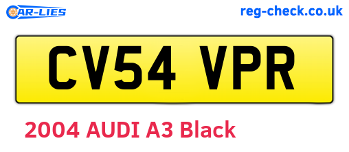 CV54VPR are the vehicle registration plates.