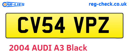 CV54VPZ are the vehicle registration plates.