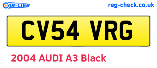 CV54VRG are the vehicle registration plates.
