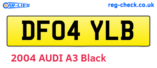 DF04YLB are the vehicle registration plates.
