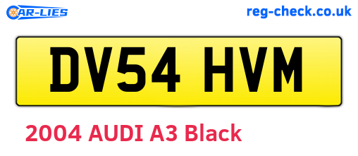 DV54HVM are the vehicle registration plates.
