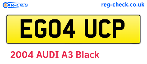 EG04UCP are the vehicle registration plates.