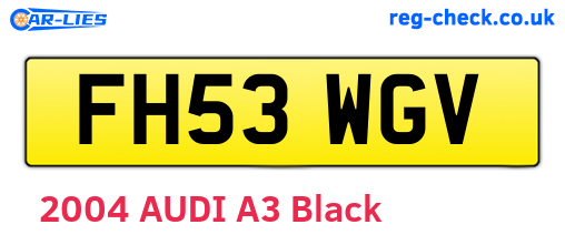 FH53WGV are the vehicle registration plates.