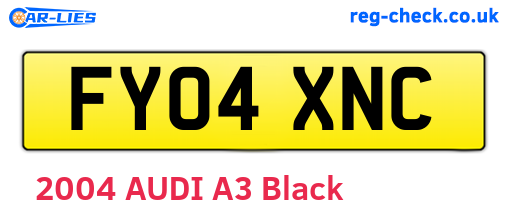 FY04XNC are the vehicle registration plates.