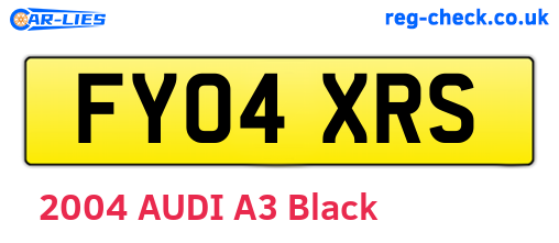 FY04XRS are the vehicle registration plates.