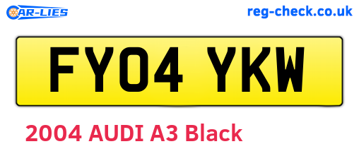 FY04YKW are the vehicle registration plates.