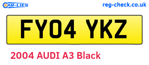 FY04YKZ are the vehicle registration plates.