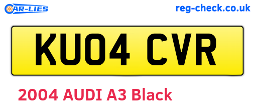 KU04CVR are the vehicle registration plates.