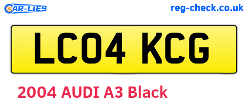 LC04KCG are the vehicle registration plates.