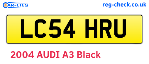 LC54HRU are the vehicle registration plates.