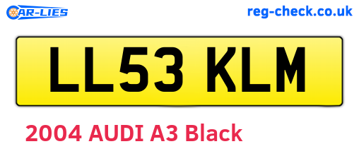 LL53KLM are the vehicle registration plates.