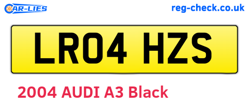 LR04HZS are the vehicle registration plates.