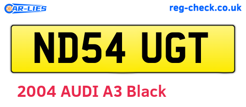 ND54UGT are the vehicle registration plates.