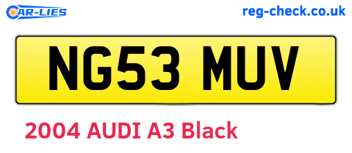 NG53MUV are the vehicle registration plates.