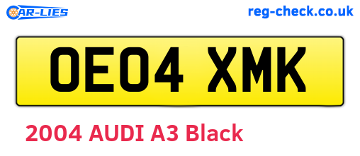 OE04XMK are the vehicle registration plates.