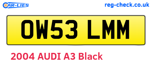 OW53LMM are the vehicle registration plates.