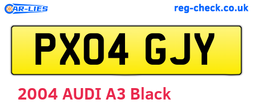 PX04GJY are the vehicle registration plates.