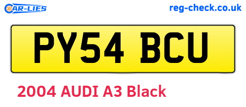 PY54BCU are the vehicle registration plates.