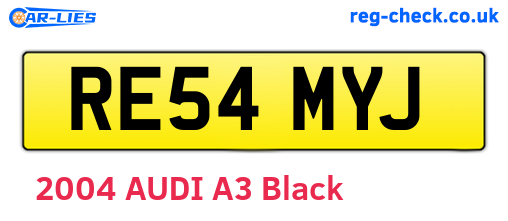 RE54MYJ are the vehicle registration plates.