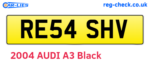 RE54SHV are the vehicle registration plates.