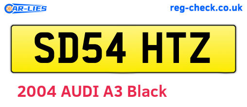 SD54HTZ are the vehicle registration plates.