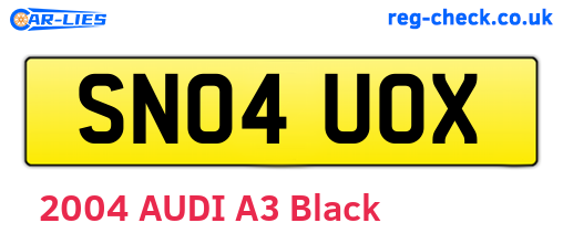 SN04UOX are the vehicle registration plates.
