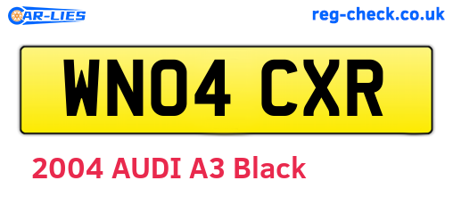 WN04CXR are the vehicle registration plates.