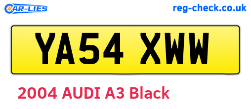 YA54XWW are the vehicle registration plates.